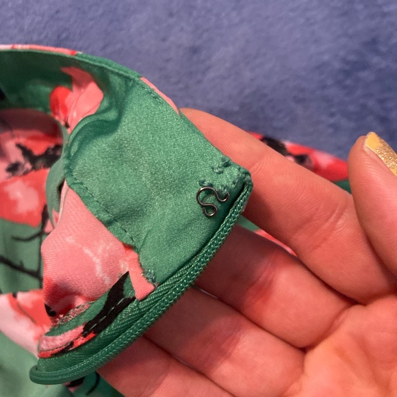 Who What Wear Green Floral Pleated Midi Skirt - Picture 4 of 4